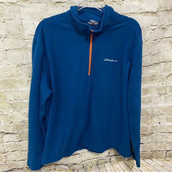 Eddie Bauer Blue Fleece 1/4 Zip Pullover Shirt Jacket - Picture 1 of 5
